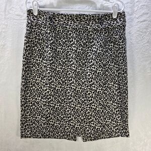 Womens 89th & Madison Leopard Print Skirt Size 8